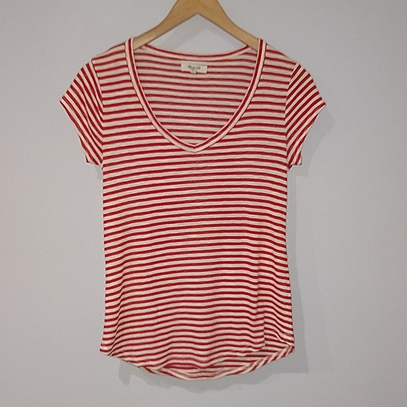 Madewell Tops - Madewell Medium Red White Stripe T Shirt